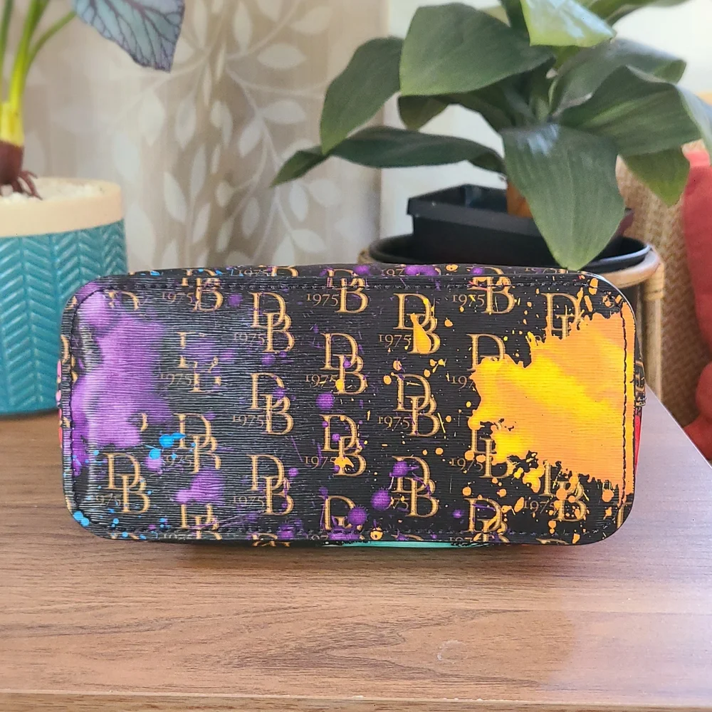 Dooney & Bourke Splash Paint Small Zip Satchel - Picture 7 of 12